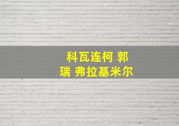 科瓦连柯 郭瑞 弗拉基米尔